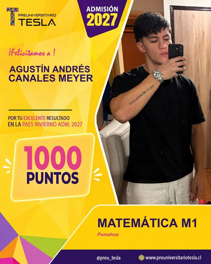 Alumno de Preu Tesla con puntaje máximo