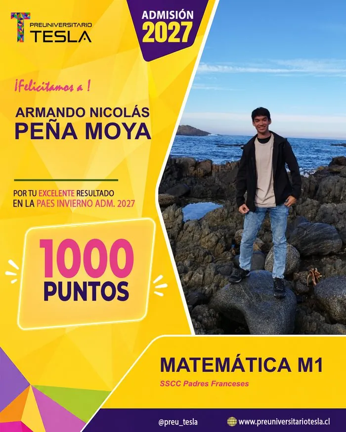 Alumno de Preu Tesla con puntaje máximo