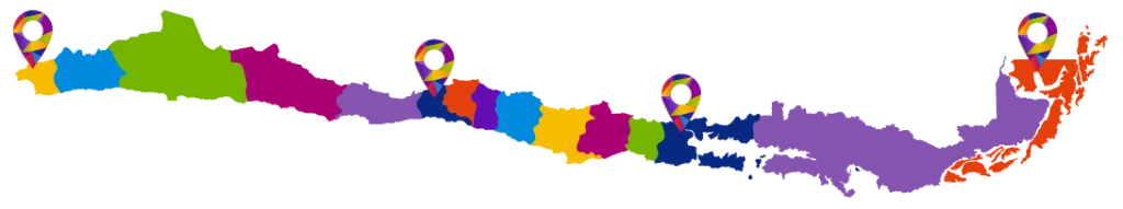 Mapa de Chile con las sedes de Preu Tesla